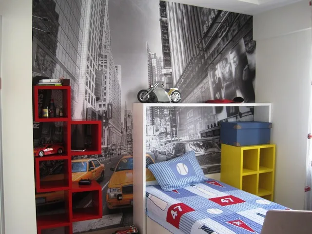 Modern daire tasarımı salon ve açık plan yaşam alanı görünümü