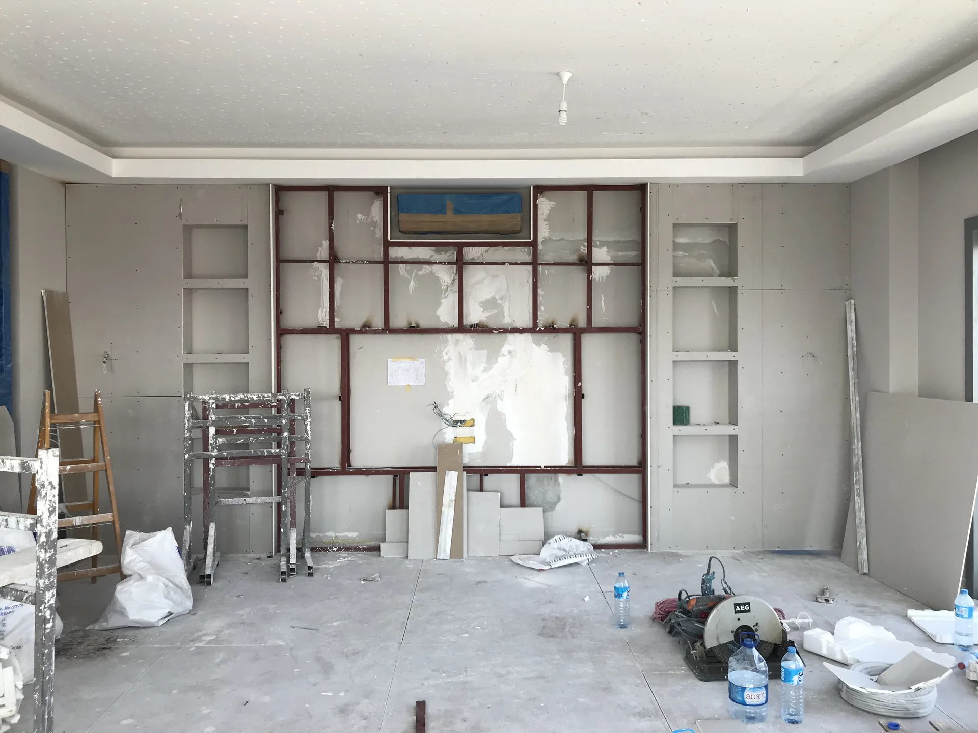 Residence daire iç mimari tasarımı salon ve oturma alanı görünümü